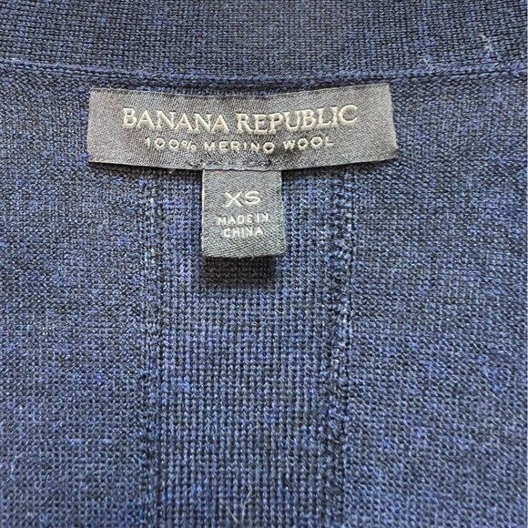 Banana Republic Womens Preppy Merino Wool Longline Cardigan Sweater Size XS Navy - Picture 2 of 10